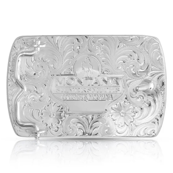 Montana Silversmiths Fine Silver Champion Bull Rider Buckle NEW! Retail $130.00 - Picture 2 of 8